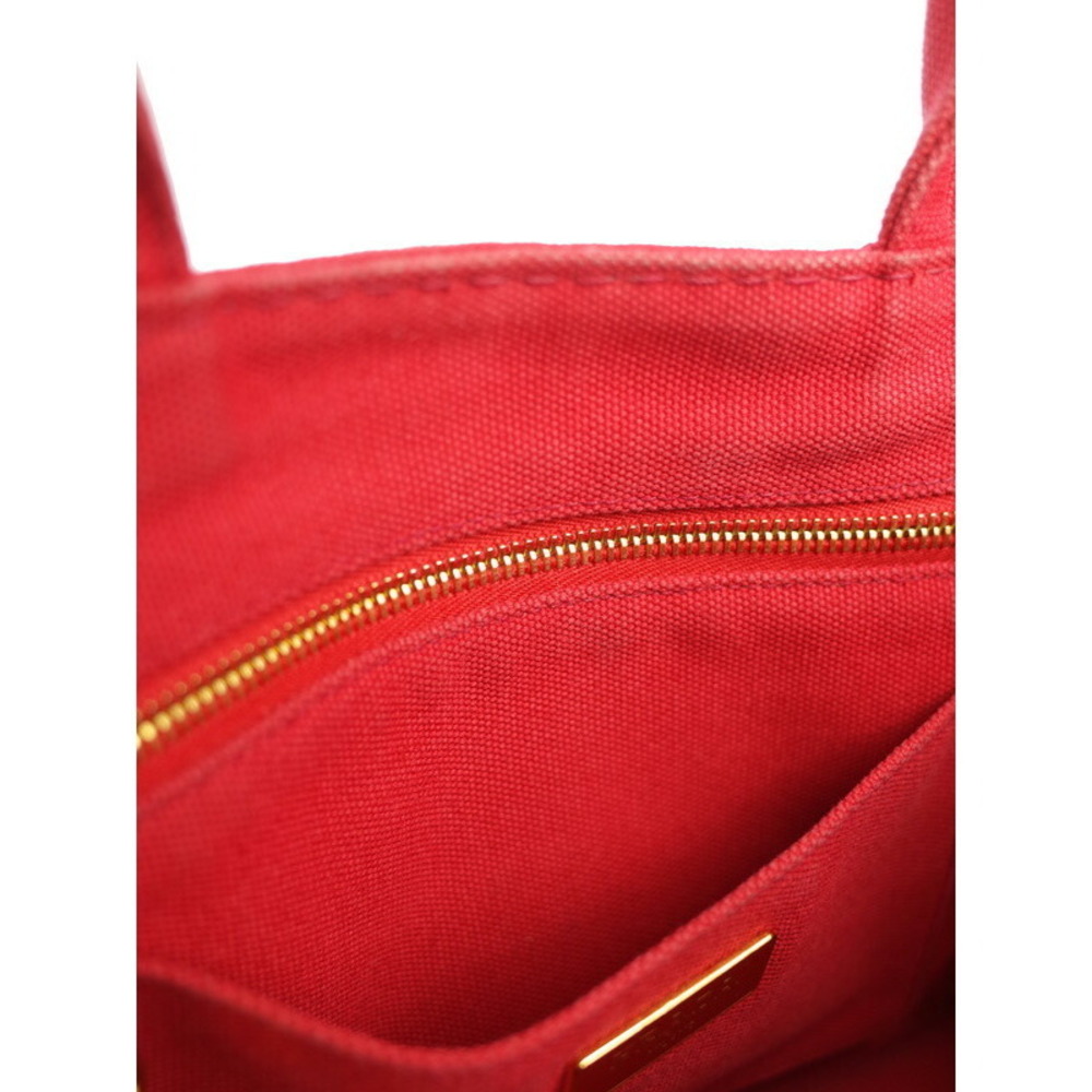 Prada Canapa Convertible 2way Tote Top Handle Shoulder Bag Red - Picture 7 of 9